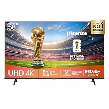 Hisense Smart TV UHD 4K DLED 58" Polegadas 58A6NV com HDR10 Dolby Vision Game Mode Controle por Voz Alexa Built-In AirPlay