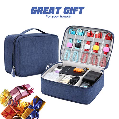 Electronic Organizer Large Travel Cable Organizer Bag Electronic Accessories Storage Case for Hard Drives, Cables, Phone, USB, SD Card, Gifts for Him/Her