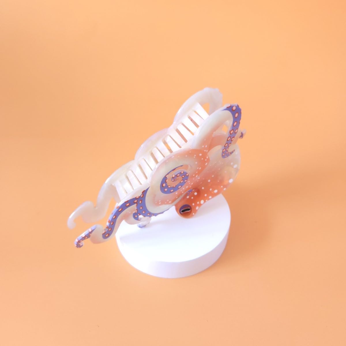 Fantasy Octopus Hair Clips,Acetate Hair Clips,Ocean Octopus Claw Clips for Women,Pink