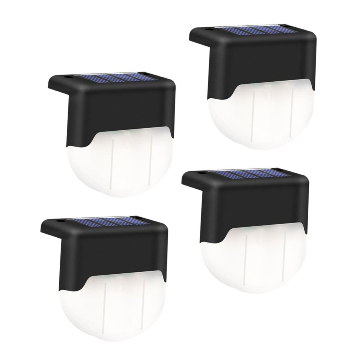 HOUDERCO Solar Stair Lamp 4 Pack Weatherproof Landscape Decor Night Illumination Easy Install