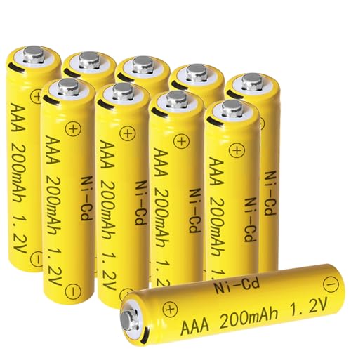 Zsolarigt 10 Packs Ni-CD AAA 200mAh Rechargeable Batteries