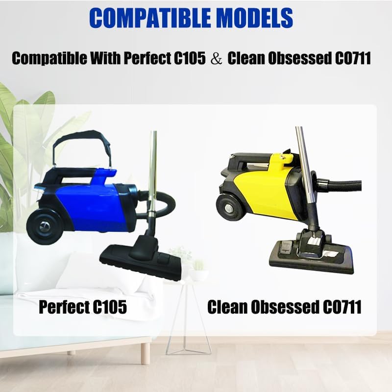 Miniatura 2 de Paquete de 10 bolsas de vacío HEPA de repuesto compatibles con aspiradora comercial Clean Obsessed CO711 y Perfect C105
