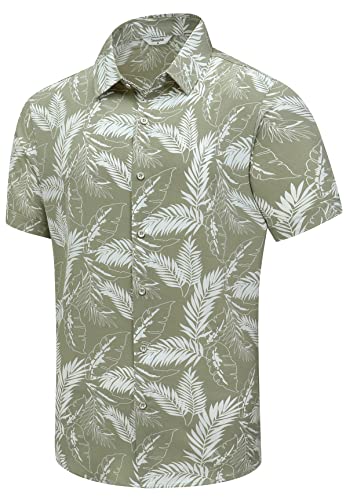 Mens Hawaiian Shirt, Short Sleeves Button Down Beach Clothing, Unisex Summer Flamingos Casual Aloha Floral Shirts2