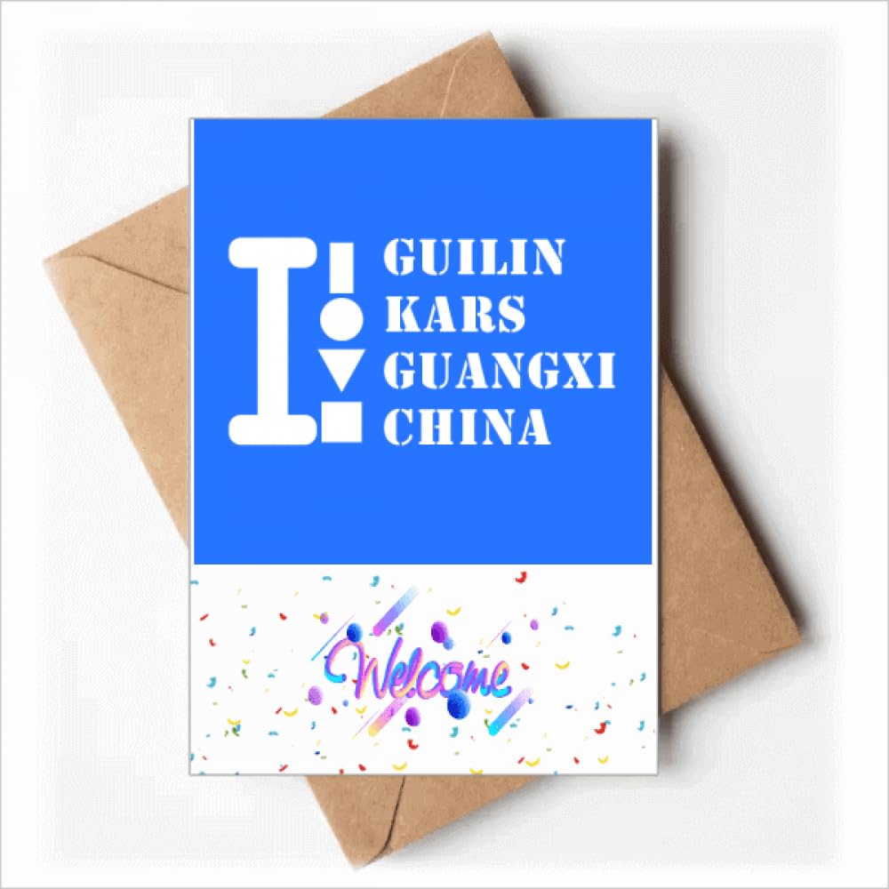 Guilin Kars Guangxi China Welcome Back Greeting Cards Envelopes Blank