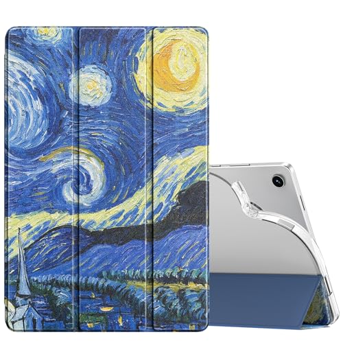 Image of MoKo Case for Samsung Galaxy Tab A11+ Plus 11 inch 2025, Starry Night Blue | Fit Samsung Galaxy Tab A9+ Plus 2023 with Soft TPU Translucent Back Protective Cover Trifold Stand Case, Auto Wake /Sleep