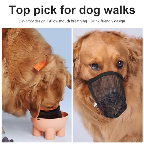 Maulkorb für Große Hunde, Dog Muzzle, Giftköderschutz Hund, Fressschutz Hund, Atmungsaktives Netz, mit Verstellbaren Trägern Geeignet für Kleine Mittlere und Große Hunde