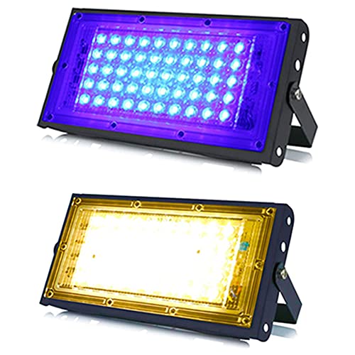 Image of MLD BL2423 20w Led Flood Lights IP66 Waterproof Indoor Outdoor Led Brick Focus Street Light Multi Color Combo Set | Blue, Yellow| Pack of 2