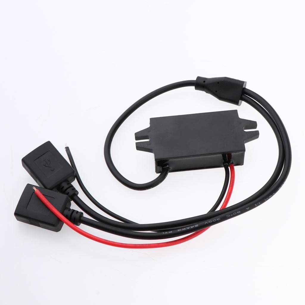 MERISHOPP Auto Vehicle Voltage Reducer DC-DC Boost Converter 8-60V to 5V Step Down Voltage Regulator 3A/15W, Dual USB Cable Adapter-image-26