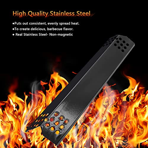 Hisencn Grill Replacement Parts For Nexgrill 720-0697, For Grill Master 720-0697, For Sunbeam 720-0697 Grill Burners Tube, Porcelain Steel Heat Plates, Temp Gauge/Heat Indicator 22551, 4-Pack #TOP4