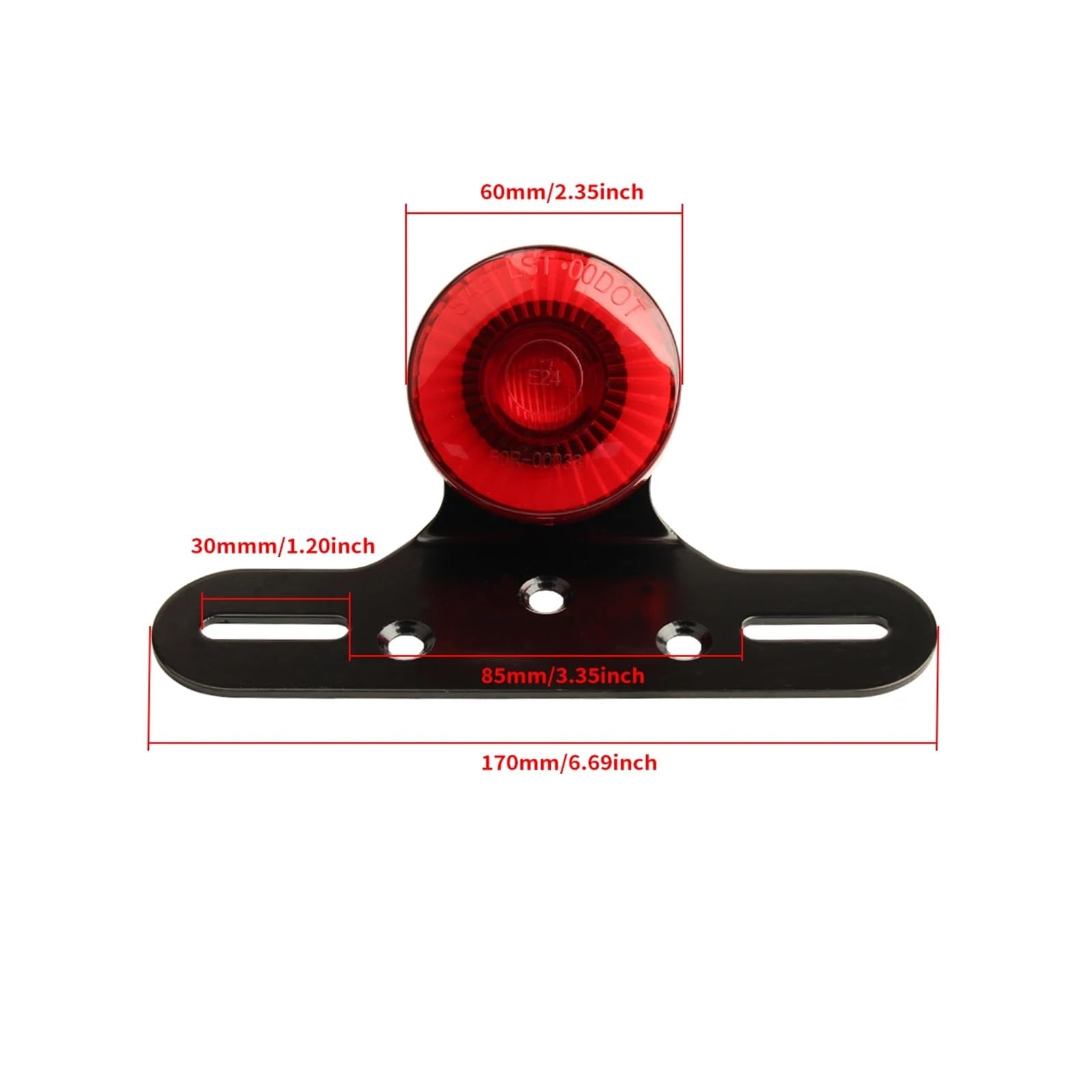 Feu arrière LED Rond pour Moto, feu d'avertissement de freinage Universel pour UTV, Dirt Bike, pour Har&Ley pour Hon&da, 1 pièce arrières Lampe