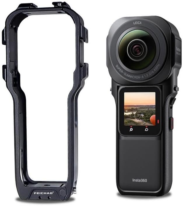 Miniatura 3 de Marco de protección extendida para cámara Insta360 ONE RS 1 pulgada 360 Edition, agujero roscado de 14 con doble soporte de zapata fría, ultraligero