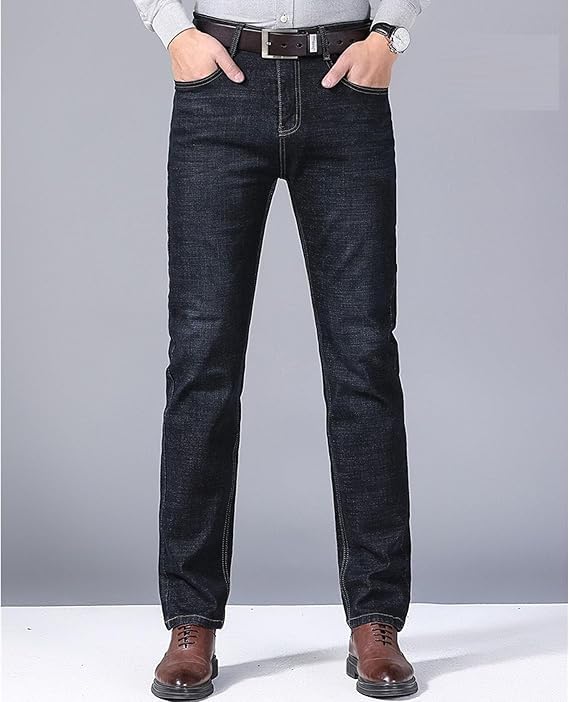Maiyifu-GJ Men's Straight Leg Jeans Slim Fit Stretch Denim Pants Elastic Waist Casual Jeans Trousers with Pockets2