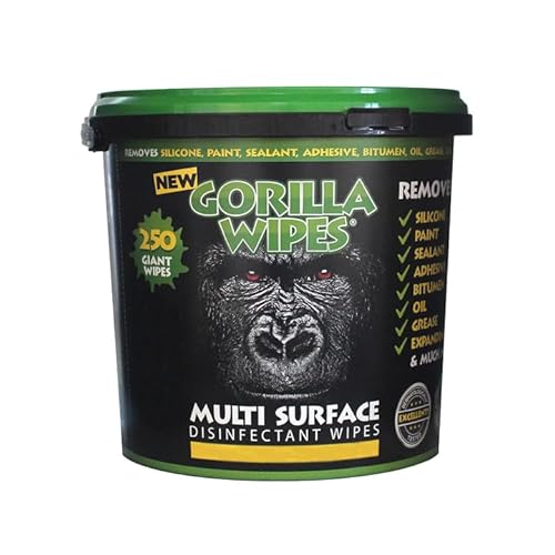Gorilla Wipes Green Antibacterial Degreasing Wipes – Bucket Of 250 Multi-Surface Industrial Cleaning & Hand Wipes
