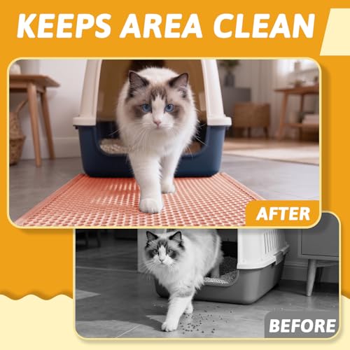 Image of Pieviev Cat Litter Mat Double Layer Waterproof Urine Proof Trapping Mat 1 Pack (Red, 24x15 Inch (Pack of 1))
