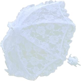 Lace Floral Parasol Umbrella Decoration Wedding Bride Handmade Photography Prop Umbrella White