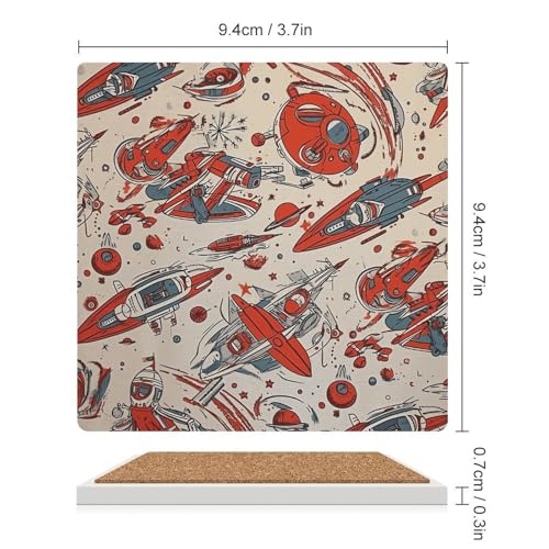 Dessous de verre univers spatial cadeau original pour table basse de salon - 3