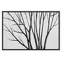 Framed Canvas Wall Art Black and White Trees Canvas Prints Home Artwork Decoration for Living Room,Bedroom - 16x24 inches