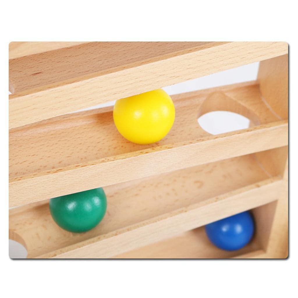 4 Stück Kugel Holz Kugelbahn Ball Drop Lernspiel Balllabyrinth für Kinder Sensorisches Training Hand-auge-koordination