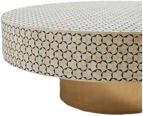 Bone Inlay Egypt Coffee Table in Charcoal