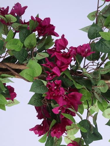 Image of ARICK DECOR 6Ft Artificial Bougainvillea Flowers Tree in Pot, 6ft Realistic Faux Pink Silk Flower Plant, Peacock Shaped Large Floor Decor for Home, Office & Balcony