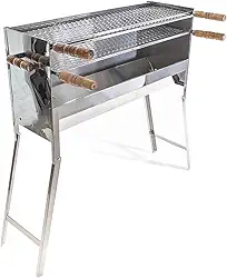 Churrasqueira Inox Espetinho Profissional Com 2 Grelha Inox Tamanha 80x25x93 cm