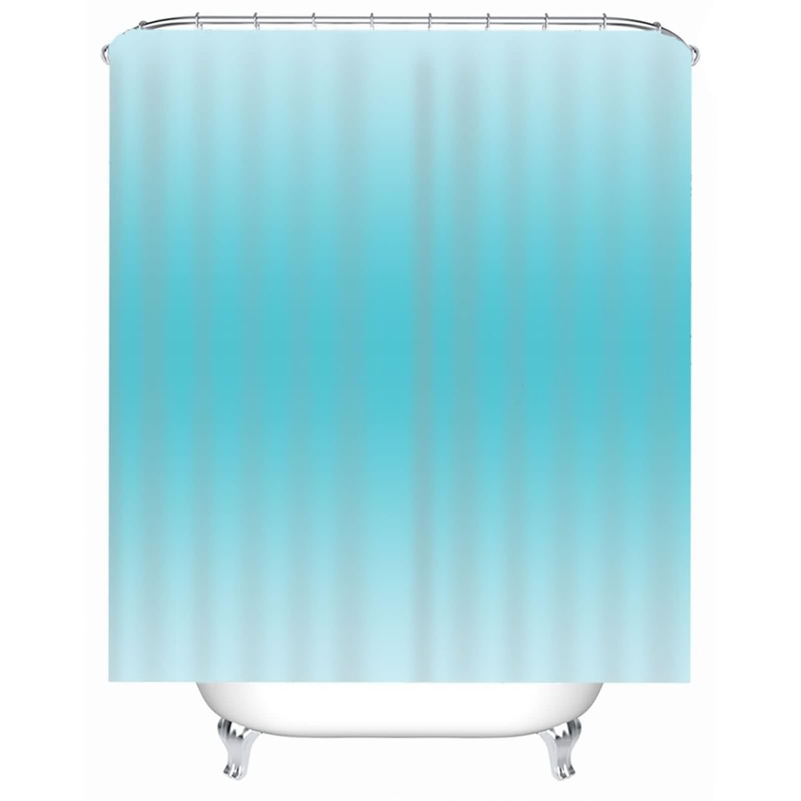 Rideau de salle de bain en polyester bleu à motif géométrique