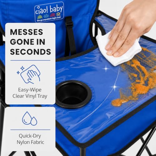 Image of ciao! baby Portable High Chair, for Travel and Camping, Royal Blue