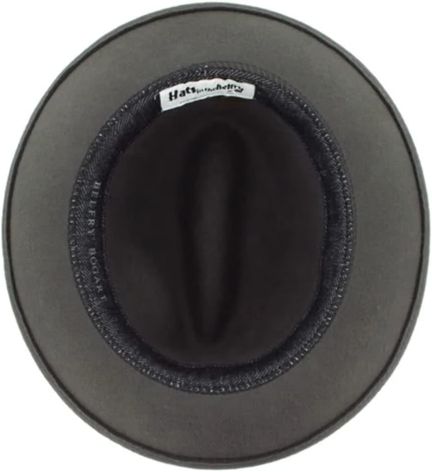 Belfry Crushable Dress Fedora Men's Vintage Style Hat 100% Pure Wool in Black Blue Grey Pecan Brown and Striped Bands - Image 5