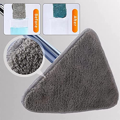 360° Rotatable Adjustable Cleaning Mop, Wall Cleaning Mop Extendable Triangle Mop With Long Handle, Automatic Wringing Microfiber Spin Cleaning Mop For Walls And Floors And Ceilings (6 Pcs Mop Pads) #TOP1