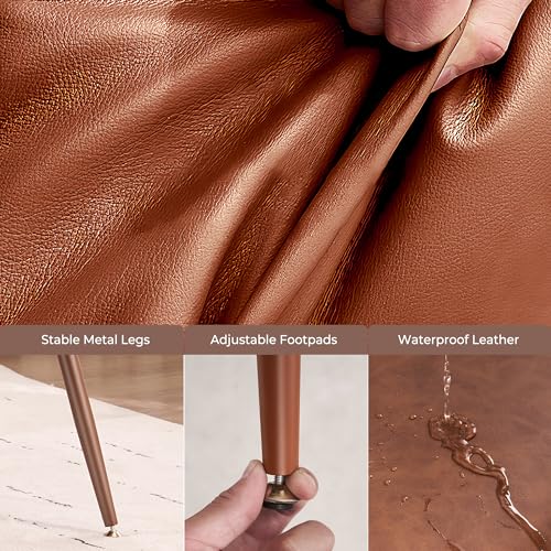 Sillón Plegable Cuero Sintético Marrón miniatura 4