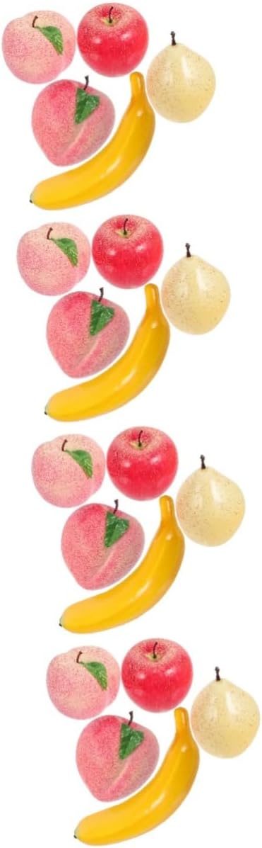 Mobestech 20pcs Lifelike Artificial Fruits Decor of Realistic Faux Fruits for Home Photo Props and Shop Window Adornments Includes Pear Banana