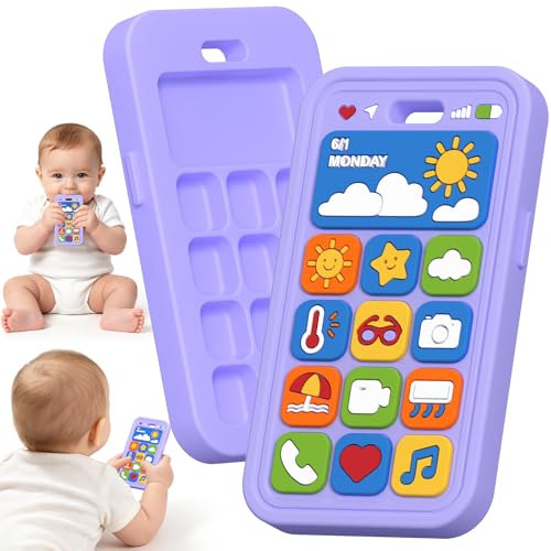 Image of Baby Teething Toys Silicone Baby Phone Teether Over 3 Months