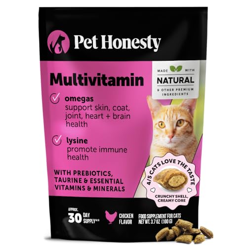 Cat Multivitamin Crunchy & Creamy Chews - Cat Treats for Health +...