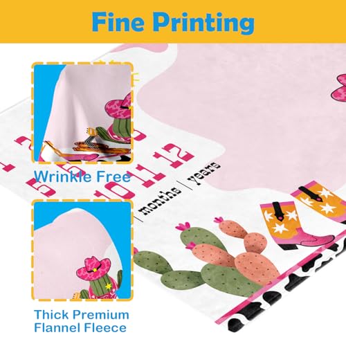 Image of Cow Girl Baby Stuff - Newborn Baby Milestone Blanket with 2 Frames