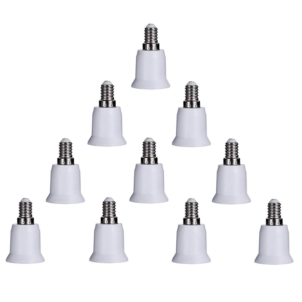 Docooler 10PCS E14 to E26 E27 Adapter Bulb Base Adapter Converter Light Socket E12 to Medium Socket E26 E27 Converter
