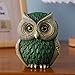 Artpaul Owl Decorations for Home Small Owl Decor Figurines Shelf Decor Home Office Living Room Decorations Birthday Gifts (Green)