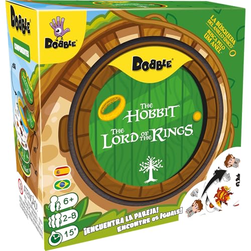 Asmodee- Dobble El Señor de los Anillos - Juego de Cartas de Observación y Velocidad para Niños y Adultos - Juego de Mesa - 15 Minutos de Juego, A Partir de 6 años, 2-8 Jugadores