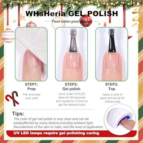 Set de esmaltes en gel Red Christmas TPO Free 6 pcs 10ml miniatura 7