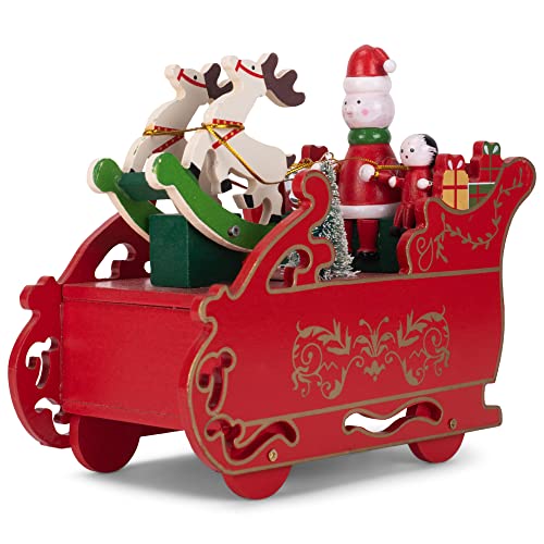 Trineo de Santa con reno rojo decorativo para regalar en Navidad 2