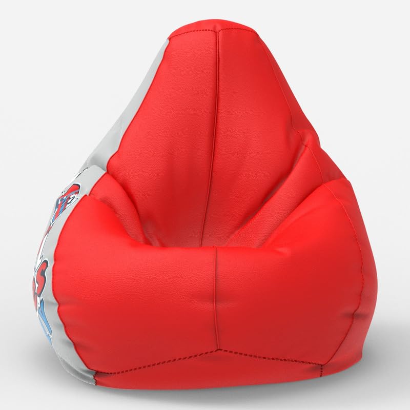 Image of ComfyBean Bag with Beans Filled XL- Official: Jack & Mayers Bean Bags - for Kids - Max User Height : 4 Ft. - Weight : 30 Kgs(Model: Chill Vibes Only - Red Light-Grey)