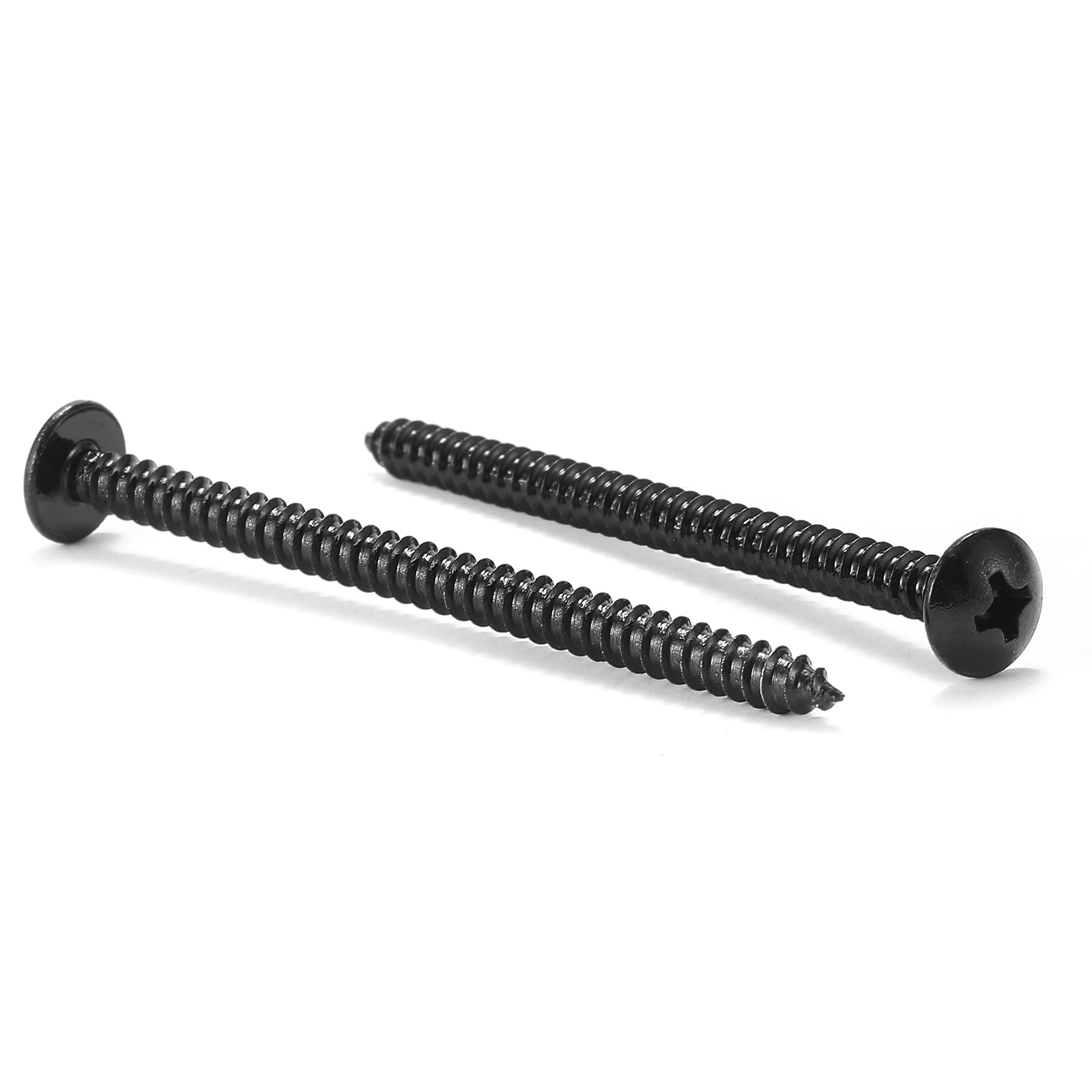 #8 x 2 Wood Screw 100Pcs Truss Head Phillips 18-8 (304) Stainless Steel Fast Self Tapping Screws Black Oxide by SG TZH