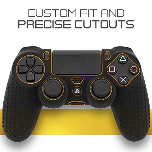 Fosmon Capa para controle PS4 com 8 polegares, capa protetora de silicone antiderrapante compatível