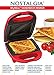 Nostalgia mini sandwich maker toaster compact for portion control seals and toasts sandwich panini maker (RED)