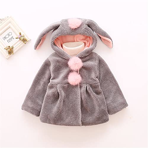 Toddler Girls Fleece Hooded Jacket Long Sleeve Button Down 𝗕unny Ears Outwear Winter Thick Warm Soft Coat4