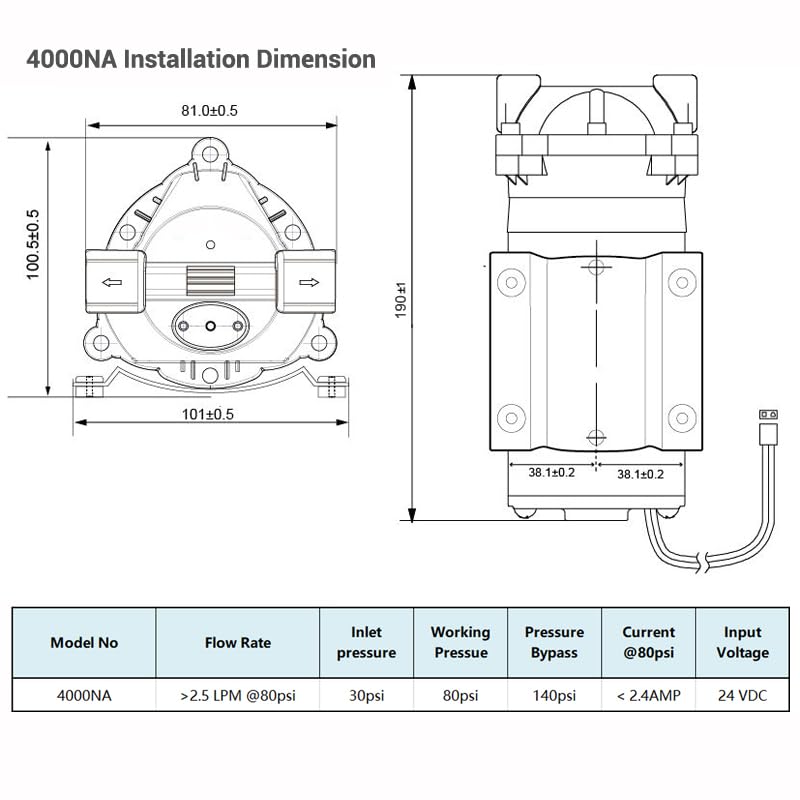 Pompe d'appoint RO 400 GPD pour corriger le manque de pression d'eau