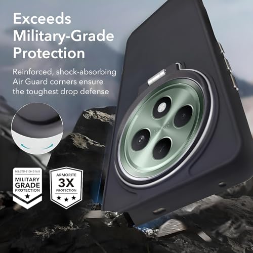 Image of A rtistque Silicone Back Cover Case for Oppo F27 5G with Camera Stand | Shockproof TPU | Stylish Protective Design | Slim Fit | Ultra Matte - Black