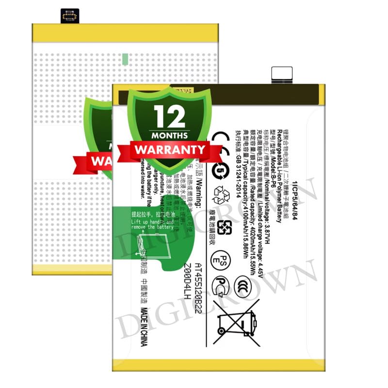 Image of Original B-P6 Battery Compatible for Vivo S9e (V2048A) - (4100mAh) - 1 Year Warranty DF7