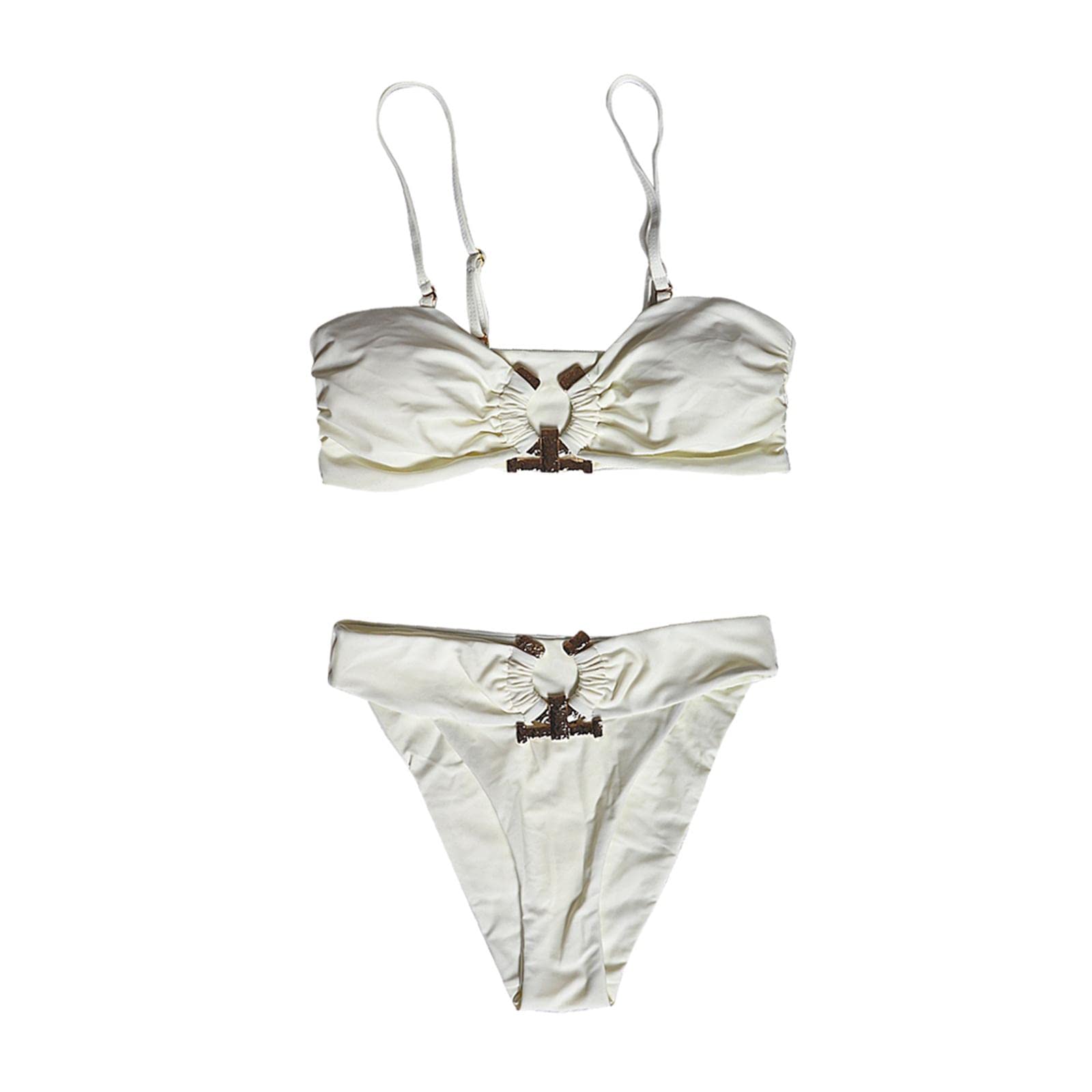 bnf Womens Bikini Set Padded Cup Bandeau Swimwear Party Bathing Suit Beige M | Clothing, Shoes & Accessories | Womens Clothing | Swimwear-picture-19