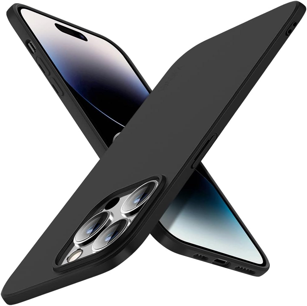X-level Compatible iPhone 14 Pro Case Slim Fit Ultra-Thin [Guardian Series] Soft TPU Matte Finish Coating Phone Cases Lightweight Anti-Scratch Back Cover Grip 6.1" (2022)-Black