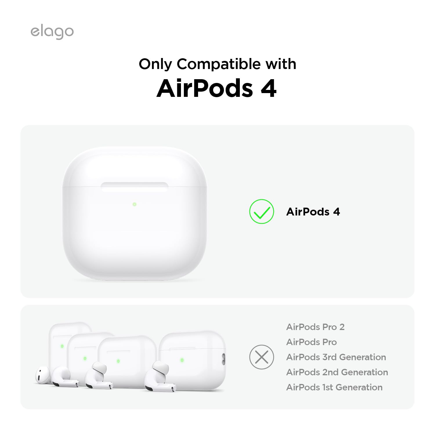 elago Compatible with AirPods 4 Case - Premium Silicone Case with Carabiner, Supports Wireless Charging, Shock Resistant, Full Protection, Headphone Accessories (Sand Pink)